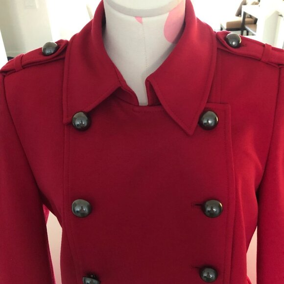 Planet Classic Double Breasted 12 Button Lined Collared Blazer Jacket Red Sz 8 - Picture 8 of 16